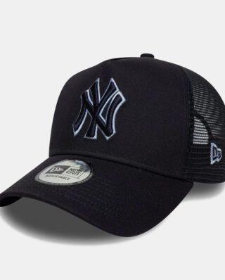New Era New York Yankees Outline 9FORTY E-Frame Trucker Adjustable Cap 60771717 - NEW ERA