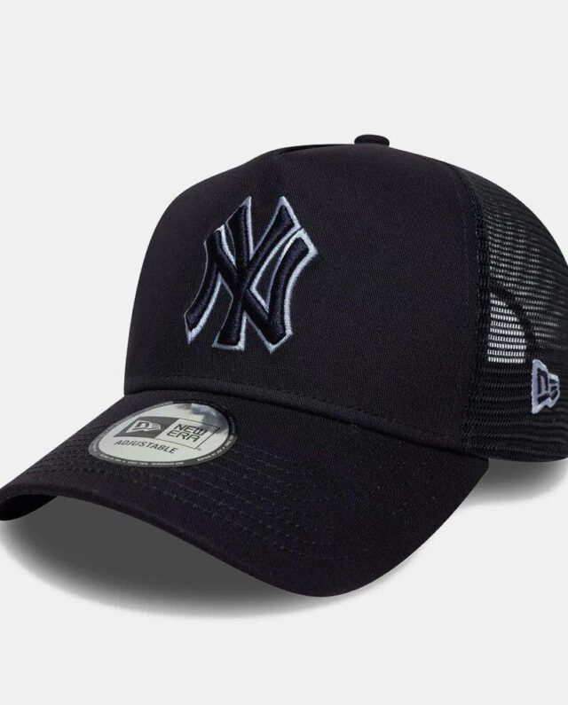 New Era New York Yankees Outline 9FORTY E-Frame Trucker Adjustable Cap 60771717 - NEW ERA