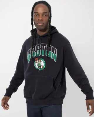 New Era Boston Celtics NBA Arch Graphic Navy Oversized Pullover Hoodie 60684497