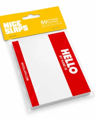 NICE SLAPS Standard Sticker Hello My Name Is Red, Large 50pcs 10.5 × 14.8 cm