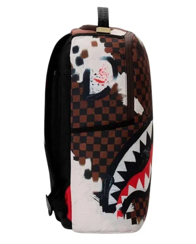 SPRAYGROUND U SHARKS IN PARIS COTTON CANVAS PAINTED BACKPACK B5208 - SPRAYGROUND