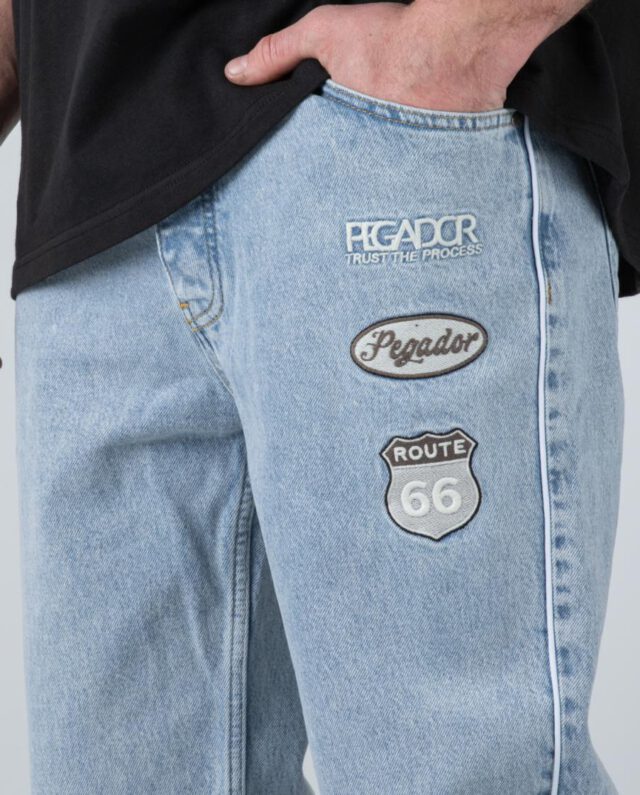 PEGADOR VANNESS BAGGY JEANS WASHED BLUE PGDR-2328-012-M-GR - PEGADOR
