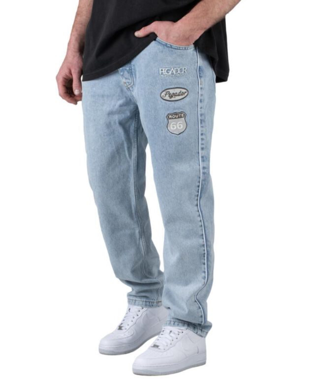 PEGADOR VANNESS BAGGY JEANS WASHED BLUE PGDR-2328-012-M-GR - PEGADOR