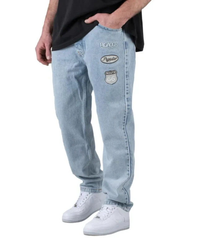 PEGADOR VANNESS BAGGY JEANS WASHED BLUE PGDR-2328-012-M-GR - PEGADOR