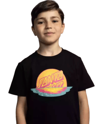 Santa Cruz Youth Sundown Dot Front T-Shirt Black SCA-YTE-1603 - SANTA CRUZ