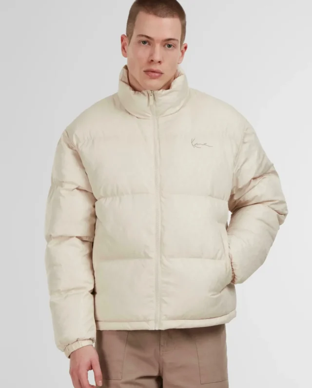 KARL KANI AOP SIGNATURE PUFFER JACKET BEIGE KM253-024-2