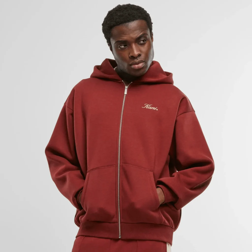 Karl Kani Script Emblem Zip Hoodie Red KM254-010-1