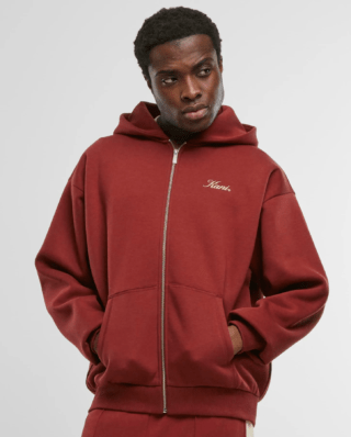 Karl Kani Script Emblem Zip Hoodie Red KM254-010-1