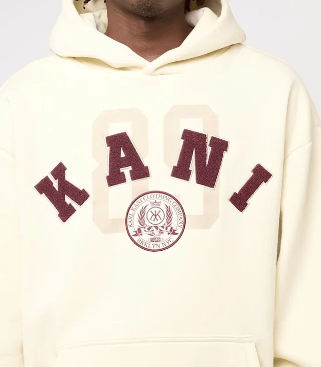 KARL KANI COLLEGE 89 OVERSIZE HOODIE BEIGE KM254-028-1 - KARL KANI