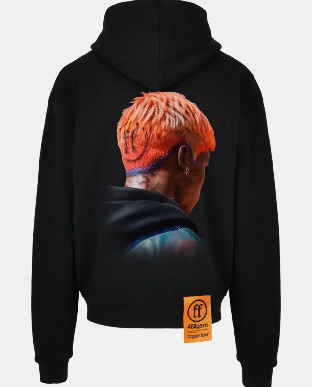 Forgotten Faces Dyed Ultra Heavy Cotton Box Oversized Hoodie Black FOF0085-00007 - FORGOTTEN FACES