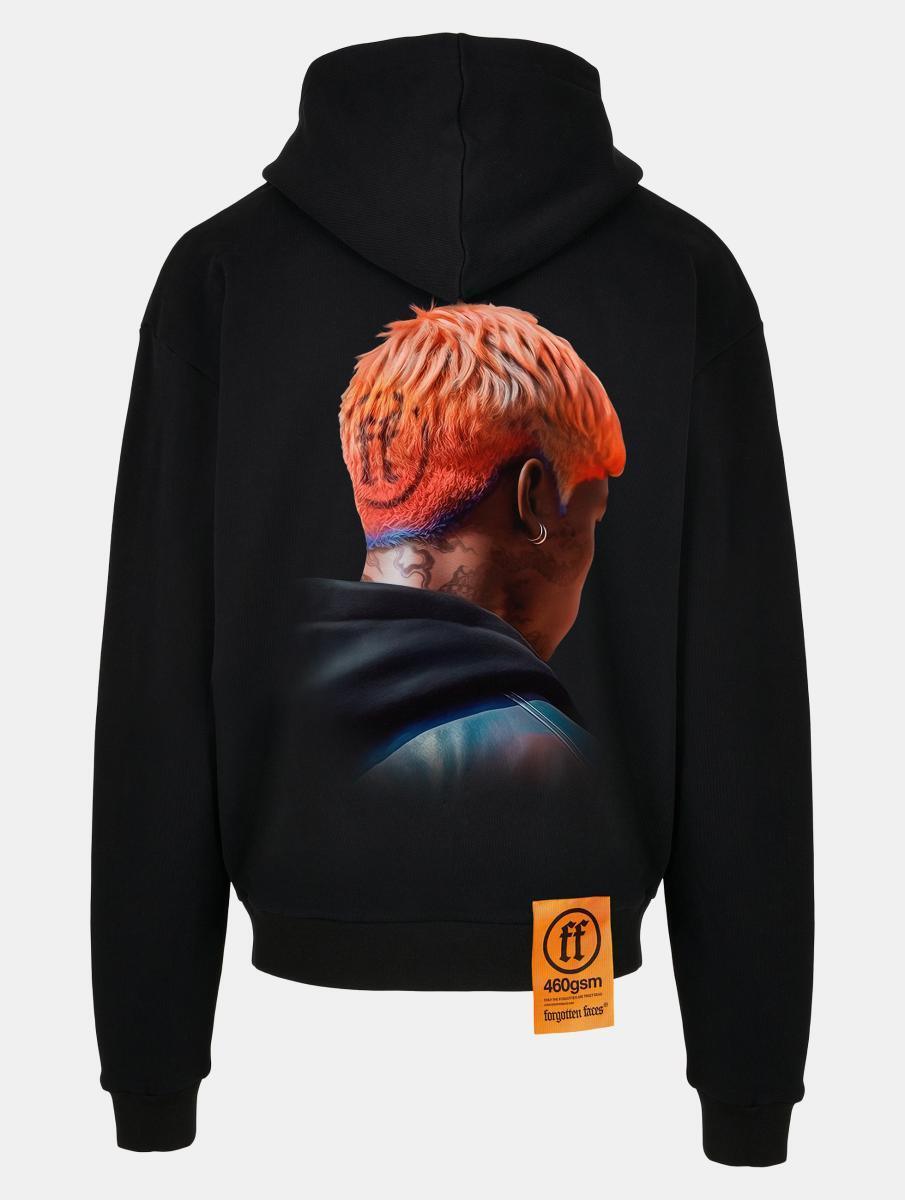 Forgotten Faces Dyed Ultra Heavy Cotton Box Oversized Hoodie Black FOF0085-00007 - Image 2