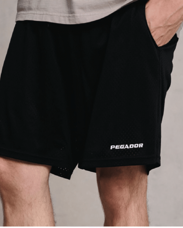 rgnbregnr PEGADOR LOGO MESH SHORTS BLACK 4600-001-M-GR - PEGADOR