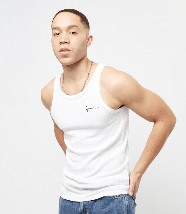 Karl Kani Chest Signature Essential Waffle Tanktop White KM-TK021-002-01