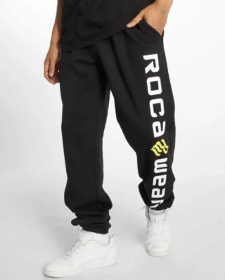 ROCAWEAR BASIC FLEECE PANTS BLACK/LIME - Rocawear