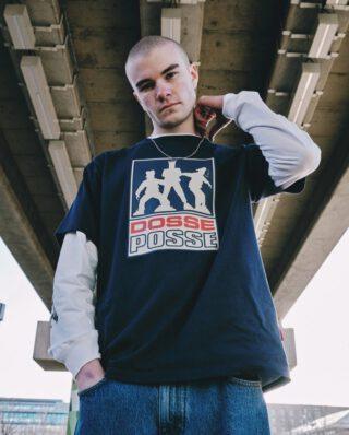 rtyjw Dosse Posse Box Logo Short Sleeve T-shirt Navy DP-003 - Dosse Posse