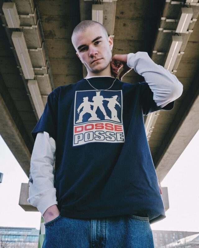 Dosse Posse Box Logo Short Sleeve T-shirt Navy DP-003 - Dosse Posse