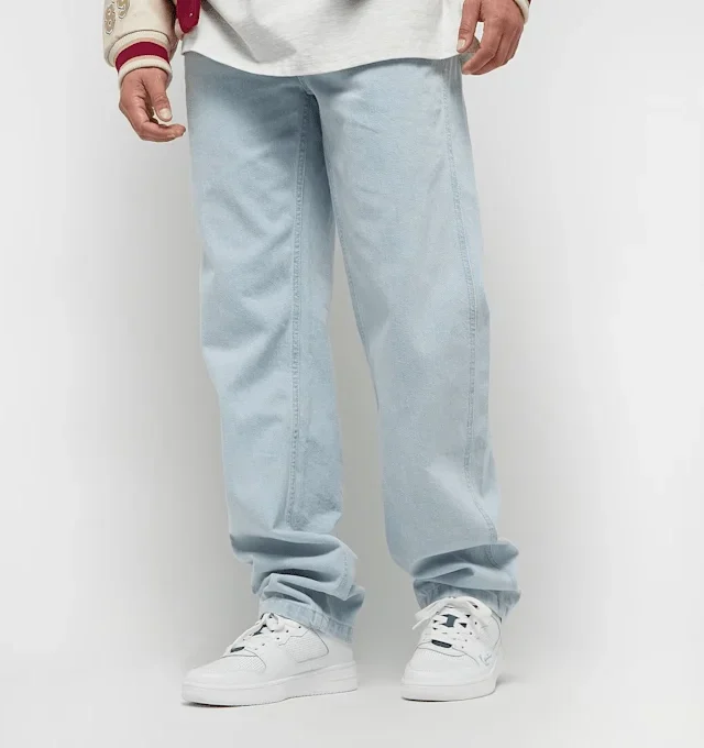 Karl Kani Small Signature Baggy Five Pocket Denim Bleached Blue KMI-PL051-090-12-AW26 - KARL KANI