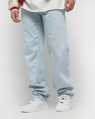 Karl Kani Small Signature Baggy Five Pocket Denim Bleached Blue Blue KMI-PL051-090-12 - KARL KANI
