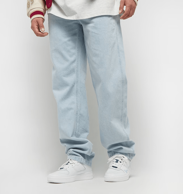 Karl Kani Small Signature Baggy Five Pocket Denim Bleached Blue Blue KMI-PL051-090-12 - KARL KANI