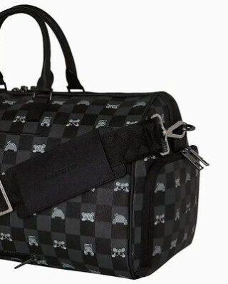 SPRAYGROUND GRAY PEEKING CHARACTER CHECK MINI DUFFLE D8911 24 x 31 x 15 cm - SPRAYGROUND