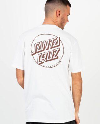 SANTA CRUZ OPUS DOT STRIPE TEE WHITE SEPIA - SANTA CRUZ