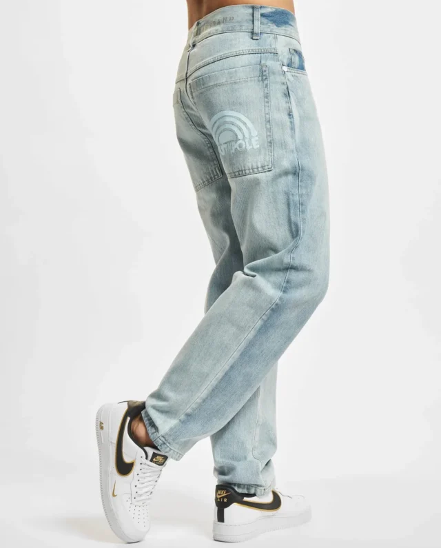 SOUTHPOLE SPRAY LOGO DENIM RETRO SP216 LTBLUE DESTROYED WASHED - SOUTHPOLE