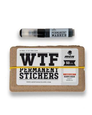 MTN WTF SET AGAIN & AGAIN STICKERS 50 UNITS AND MARKER - MTN