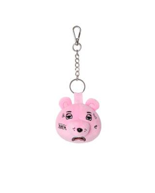 SPRAYGROUND PINK BEAR HEAD KEYCHAIN Z716 7.5 cm x 9 cm x 3.8 cm