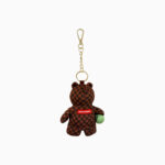 SPRAYGROUND SIP WTF BUBBLY BROWN CHECK BEAR KEYCHAIN K9594 7.5 cm x 9 cm x 3.8 cm - Image 3