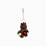 SPRAYGROUND SIP WTF BUBBLY BROWN CHECK BEAR KEYCHAIN K9594 7.5 cm x 9 cm x 3.8 cm - Image 2
