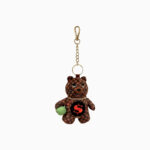 SPRAYGROUND SIP WTF BUBBLY BROWN CHECK BEAR KEYCHAIN K9594 7.5 cm x 9 cm x 3.8 cm