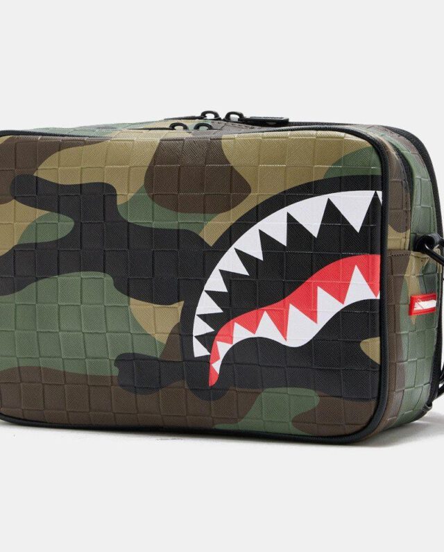 SPRAYGROUND WOODLAND CAMO CHECK TOILETRY BAG B8266 20 cm × 11.5 cm × 6 cm - SPRAYGROUND