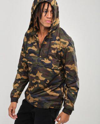 URBAN CLASSICS PULL OVER WINDBREAKER 1623 WOOD CAMO - UrbanClassics