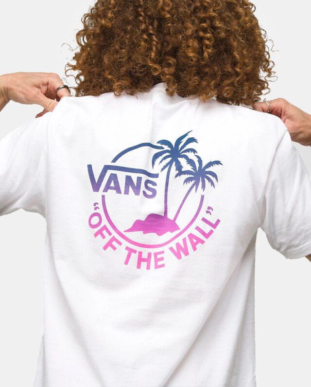 VANS CLASSIC MINI DUAL PALM T-SHIRT WHITE VN0A7SMYYUQ1 - VANS