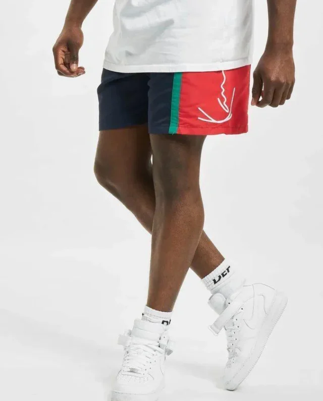 KARL KANI SIGNATURE BLOCK KKMQ12149NVY SHORTS NAVY/RED/GREEN - KARL KANI