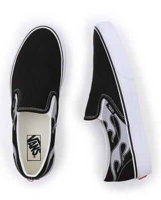 VANS UA CLASSIC REFLECTIVE FLAME SLIP-ON SHOES BLACK VN0A7Q5DBM81 - VANS
