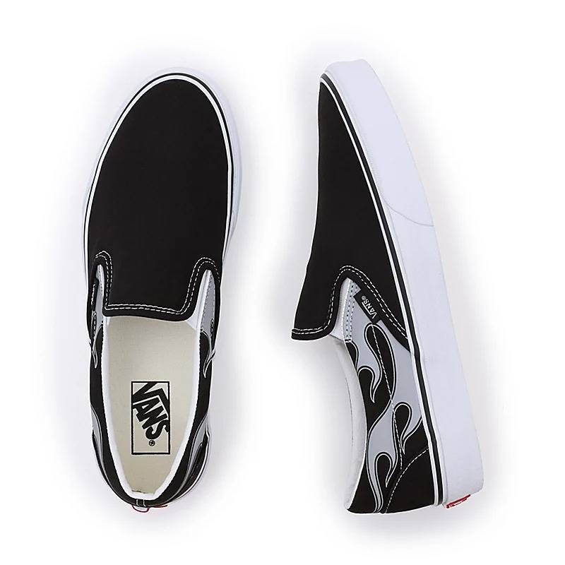 VANS UA CLASSIC REFLECTIVE FLAME SLIP-ON SHOES BLACK VN0A7Q5DBM81 - Image 2