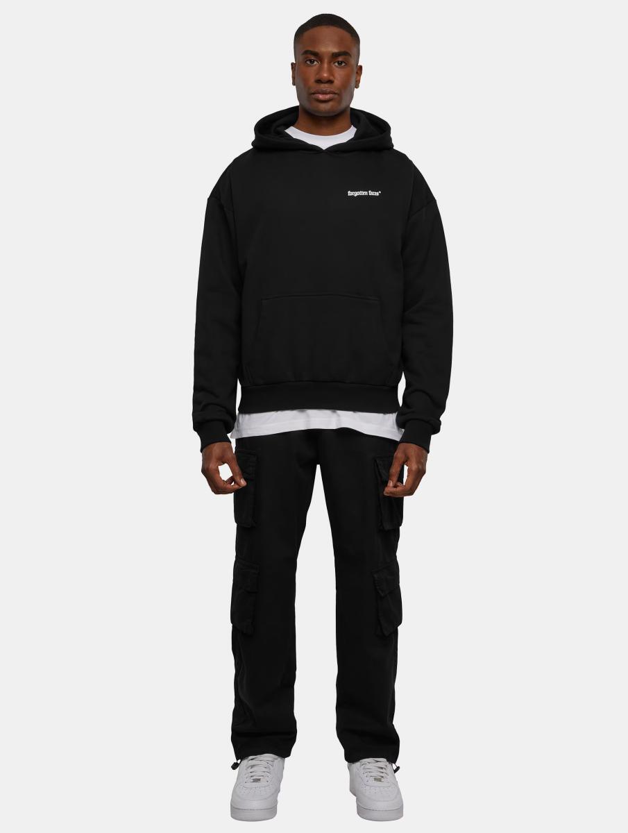Forgotten Faces Sliced Ultra Heavy Cotton Box Oversized Hoodie Black FOF0087-00007 - Image 5