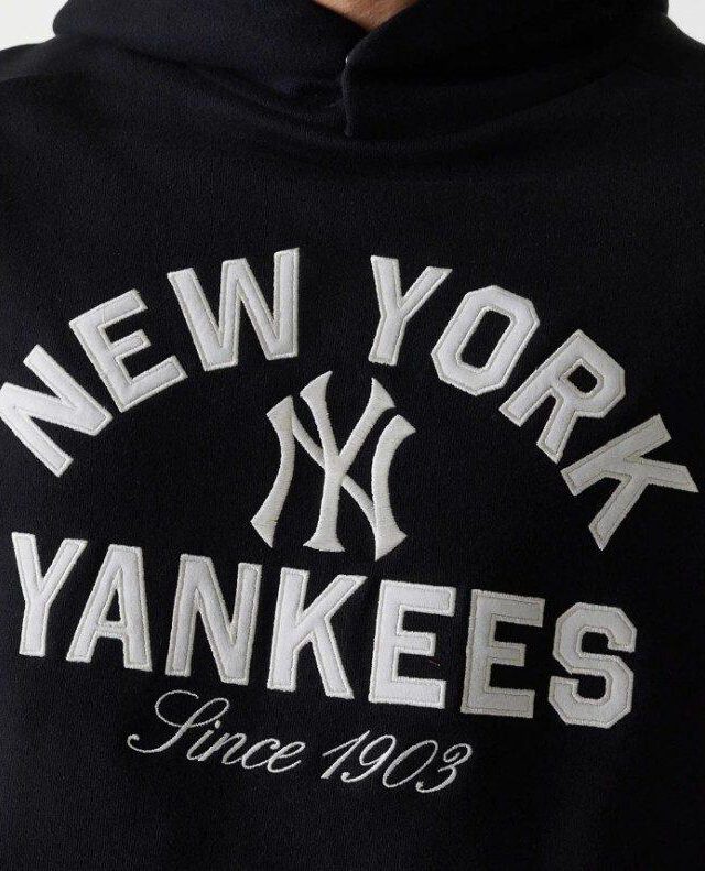 New Era MLB Heritage New York Yankees Black Oversized Pullover Hoodie 60684323 - NEW ERA
