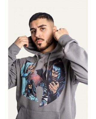 WU WEAR GZA LIQUID SWORDS HOODED FB208MG GREY - Wu Wear