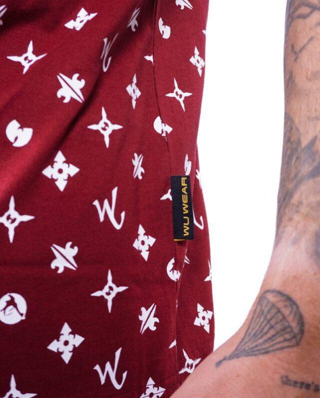 WU WEAR WUITTON T-SHIRT BURGUNDY RED - Wu Wear