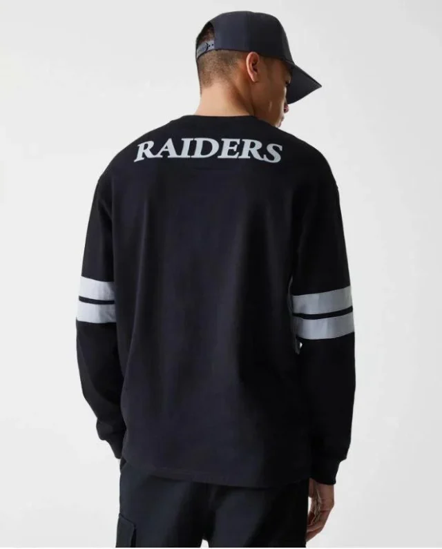 New Era Las Vegas Raiders NFL Stripe Black Long Sleeve Jersey 60667927 - NEW ERA