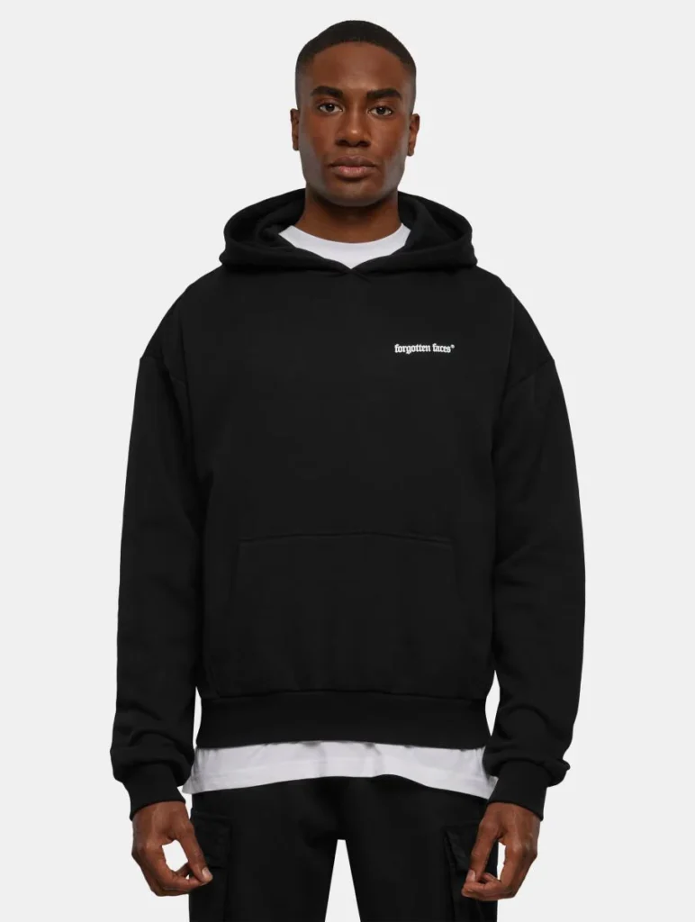 Forgotten Faces Dyed Ultra Heavy Cotton Box Oversized Hoodie Black FOF0085-00007 - FORGOTTEN FACES