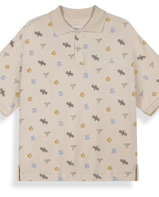 GRIMEY CHIEF WATCHER ALL OVER PRINT POLO SHIRT OFF WHITE GAPLS784-OWHT