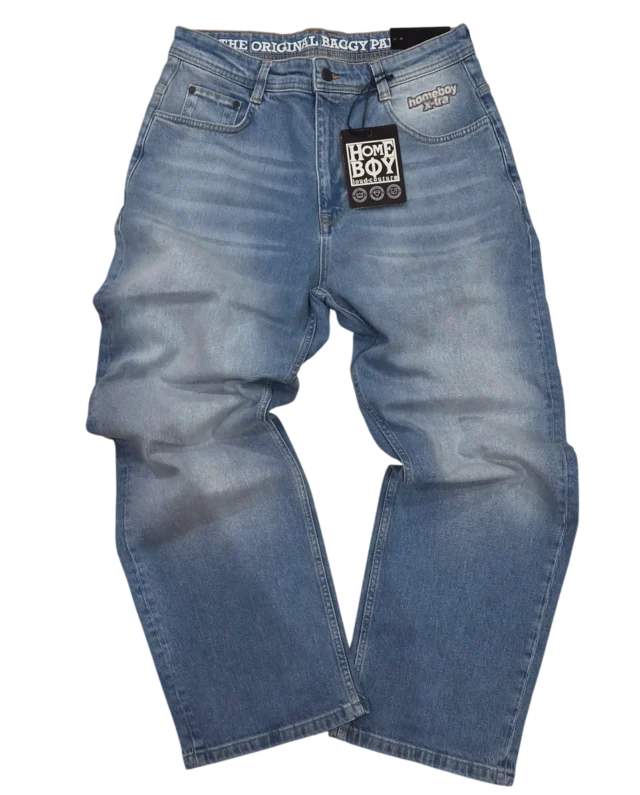 HOMEBOY x-tra BAGGY Wiskers Denim VINTAGE BLUE HMB01PA0351 - HOMEBOY