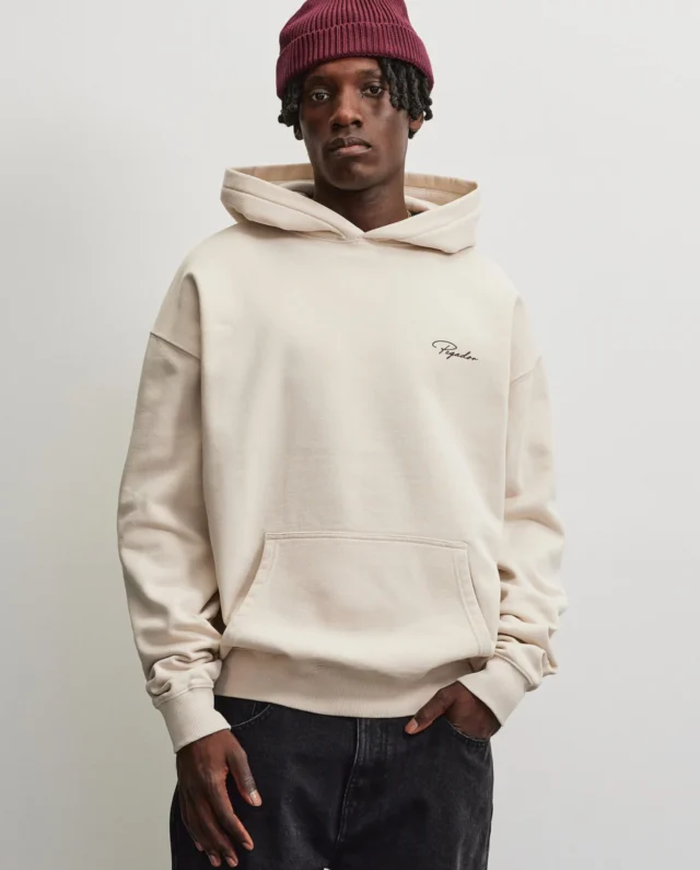 PEGADOR PIKE OVERSIZED HOODIE WASHED CREAM DARK RED PGDR-6322-389/726 - PEGADOR