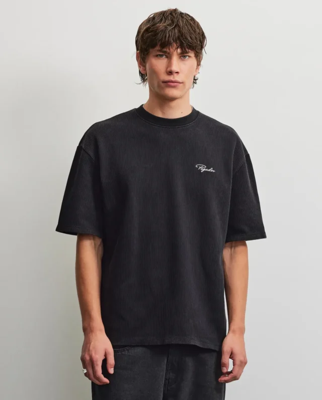 PEGADOR SIGNAR OVERSIZED RIB TEE VINTAGE BLACK PGDR-4624-065/004 - PEGADOR