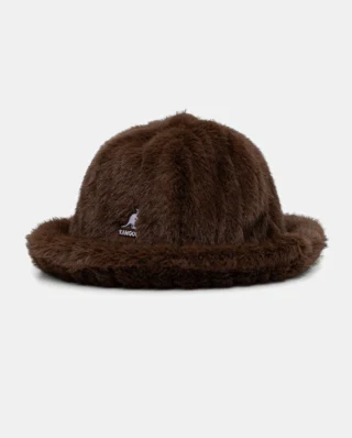 KANGOL Faux Fur Casual BROWN DEBOSSED STRIPE K4190ST-BD204 - KANGOL