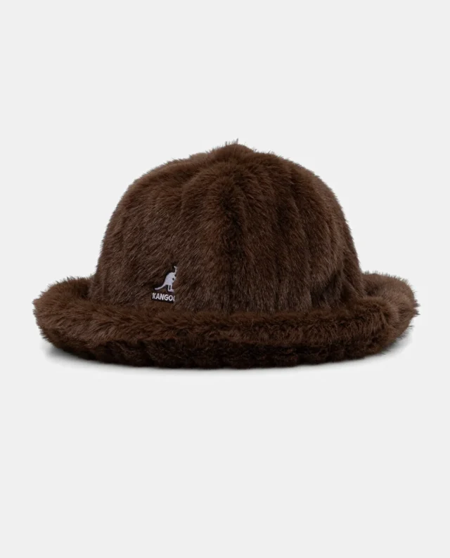 KANGOL Faux Fur Casual BROWN DEBOSSED STRIPE K4190ST-BD204 - KANGOL
