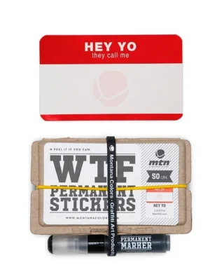 MTN WTF SET STICKERS HEY YO 50 UNITS & MARKER - MTN